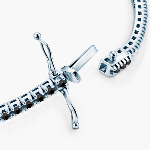 Bransoletka tenisowa Luminy 3,0mm: białe złoto, czarne diamenty